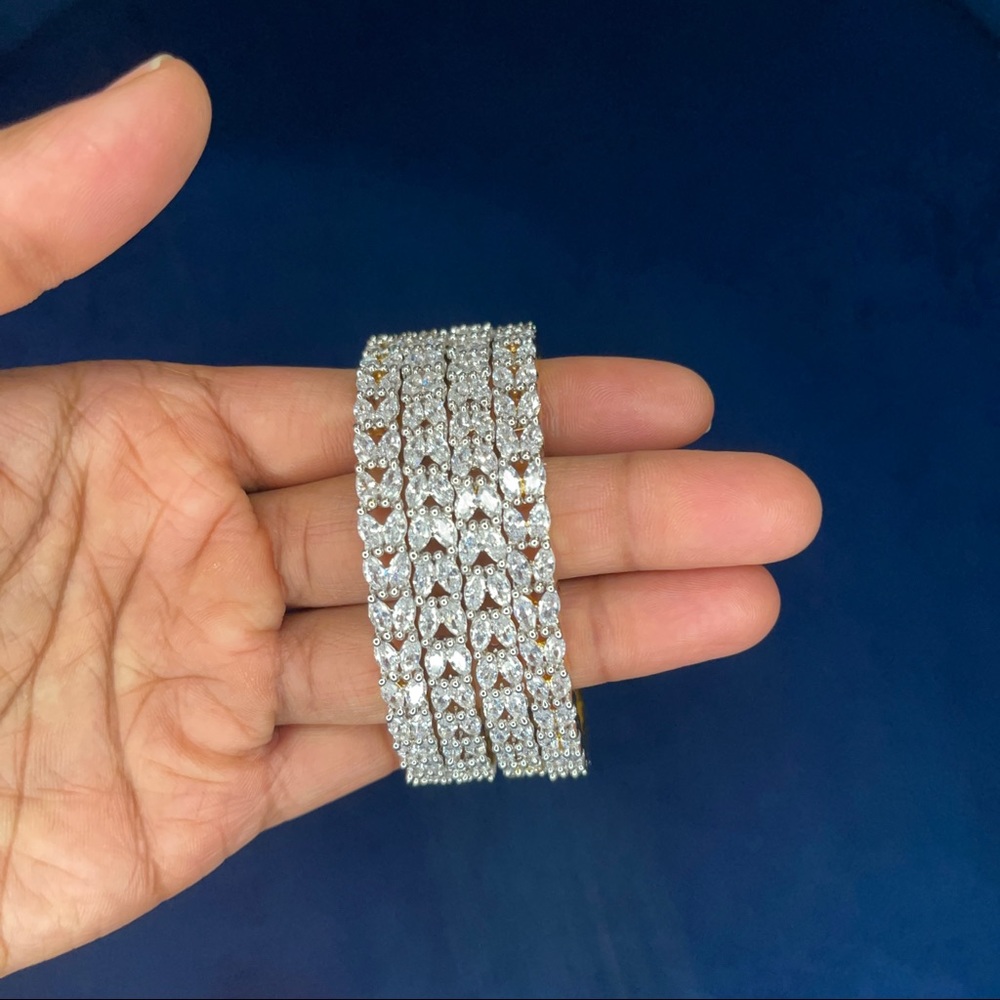 White Stone Bangles - image 4